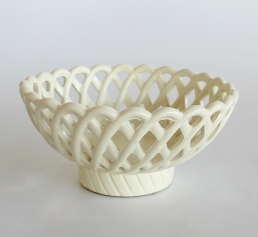 Cream Ceramic Cut-Out Bowl